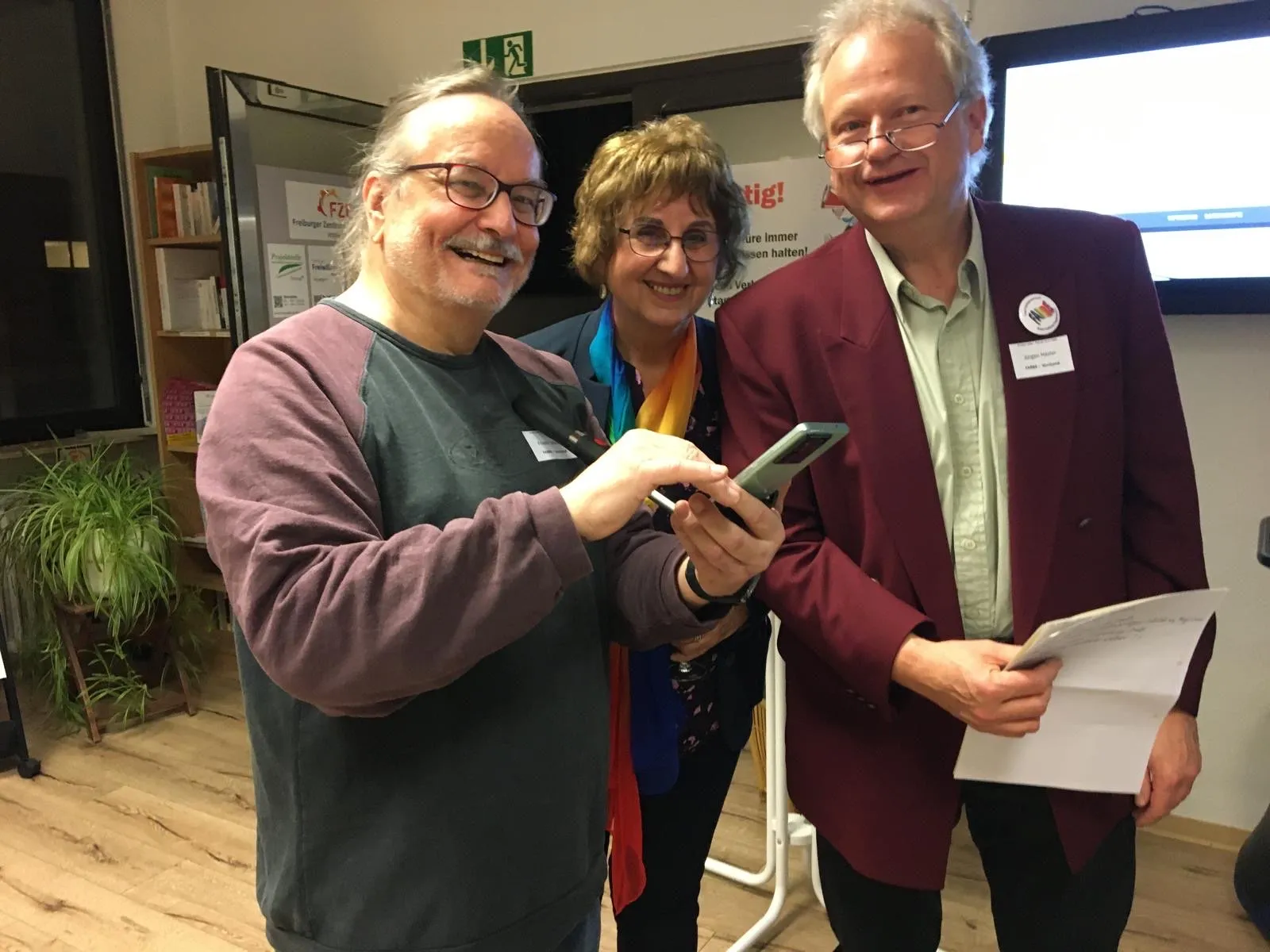 Jubiläum: 25 Jahre FARBE & Unser Vorstand: Jürgen Häsler, Christel Werb und Frieder Müller