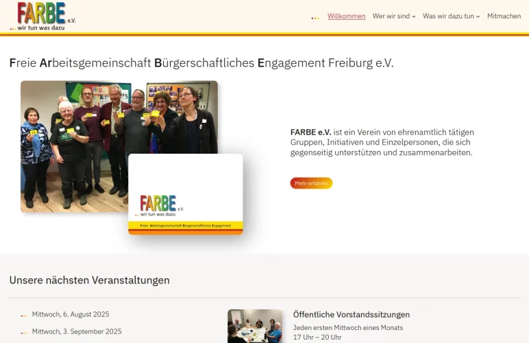 Auszug der Startseite