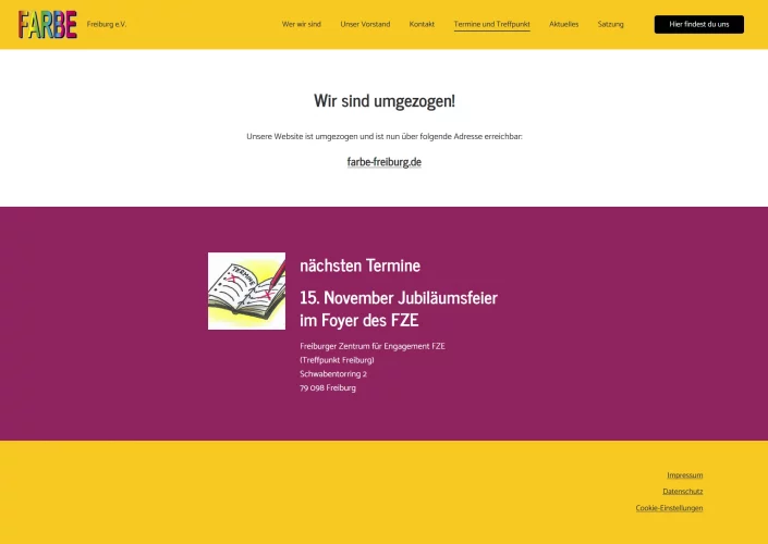 Alte/vorherige Website
